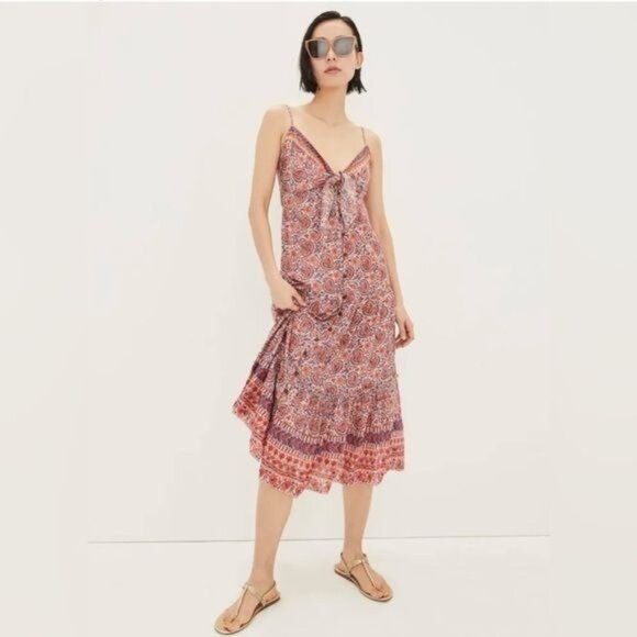 Veronica Beard Red and Purple Midi Dress - Picture 15 of 16